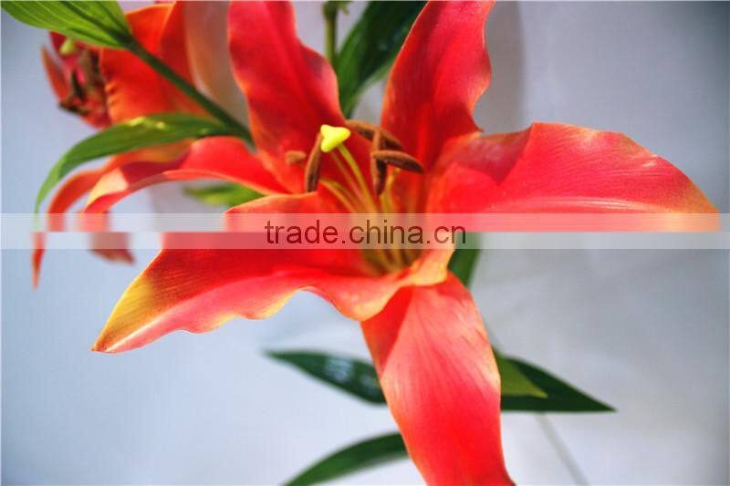 Home garden creepers decoration 110cm Height artificial pink 2 flowers 2 bud Lily making EBHH04 2211