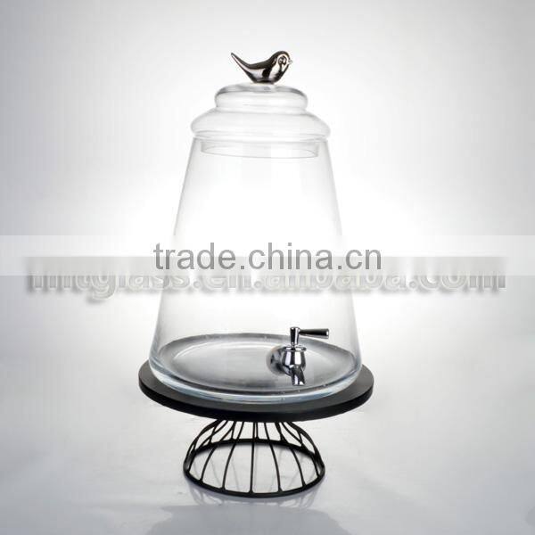 Hot sell 7l high quality glass beverage glass jar with cork