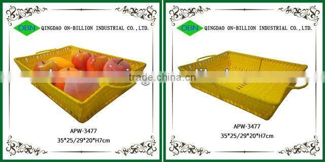 Hot sell colorful woven paper tray woven paper fruit basket peach basket