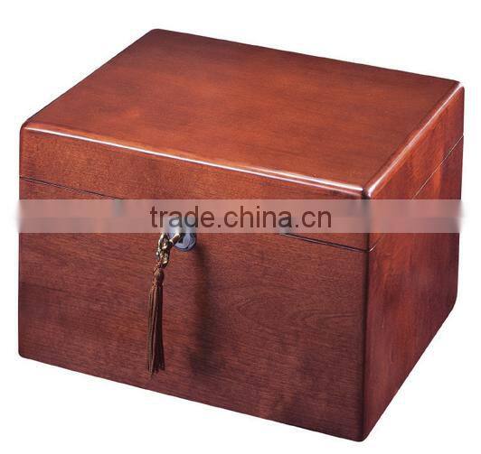 Simple style memorial chest cremation wooden urn for ashes
