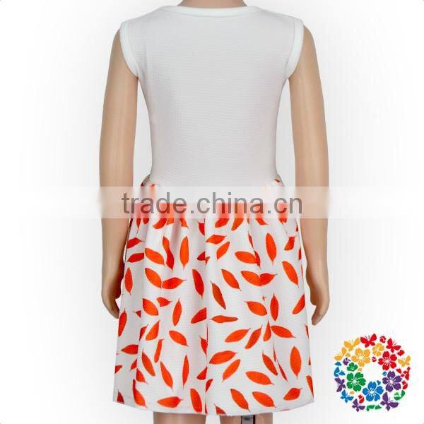 Princess Flower Print White Lovely Kids Dress Sleeveless Fairy Frocks Designs Girl Baby Dress