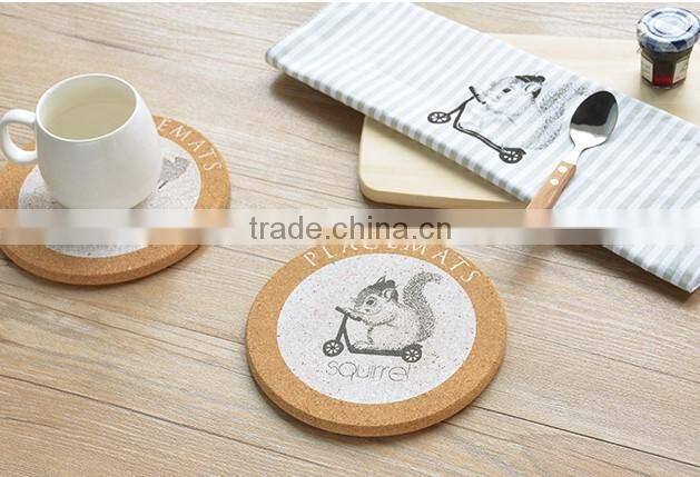 set of 4 Personalized printing Fletcher Style Thick Cork Coasters