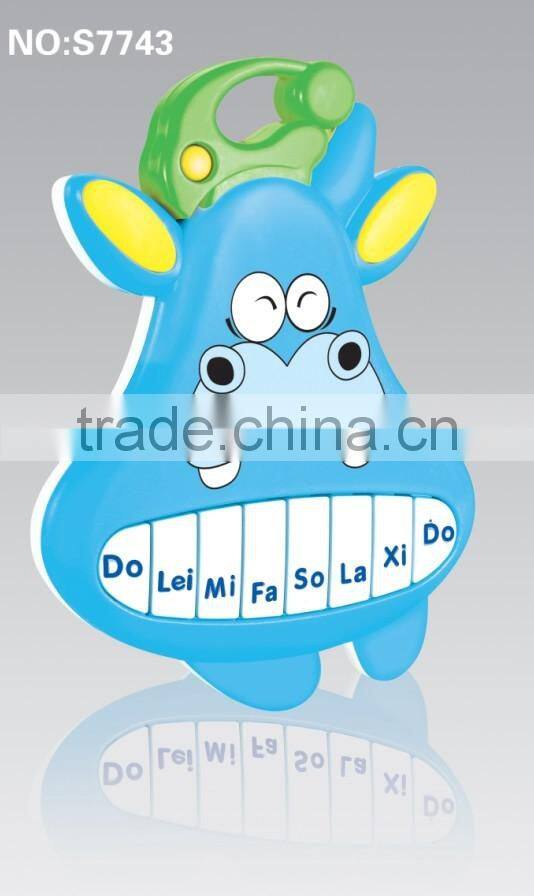2015 hot sale electronic educational musical instrument lovely hippo shape keyboard for kids/keyboard learning machine toys