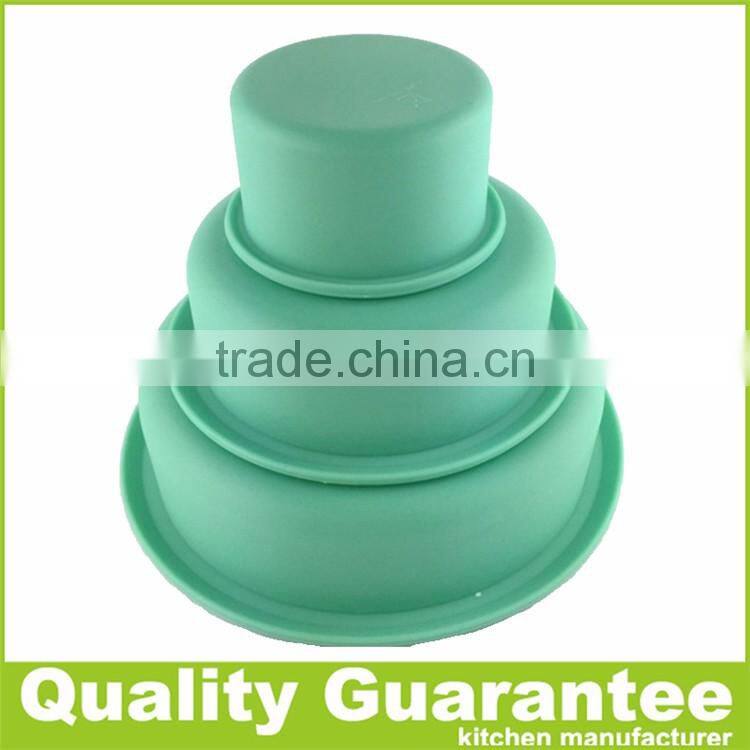 3 tiers cake baking pan silicone baking pan