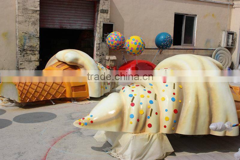 Outdoor fiberglass large ice cream
