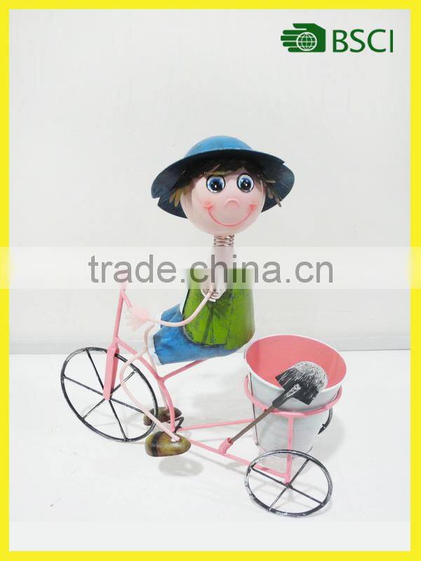 hot selling fashion girl wrought iron bicycle plant stand