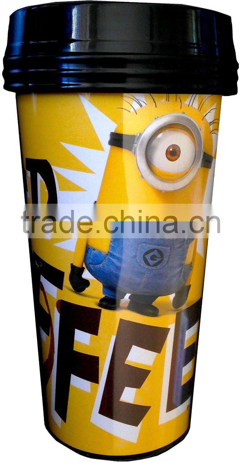 BPA Free double wall Plastic changeable insert paper travel mug