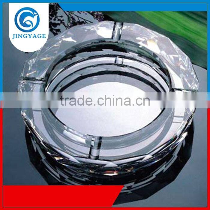 Jingyage high quality clear round diamond cut crystal ashtrays souvenir cigar ashtrays custom ashtray gift