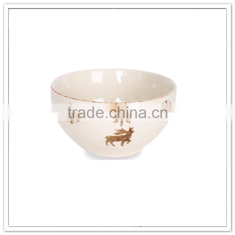 Chinese soup bowls old totem deer printing decorative unique plastic hand wash bowl