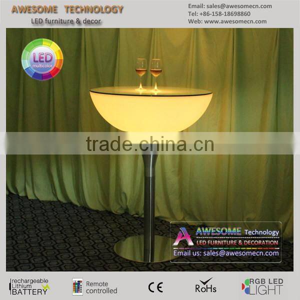 metal frame table, metal legs led bar table