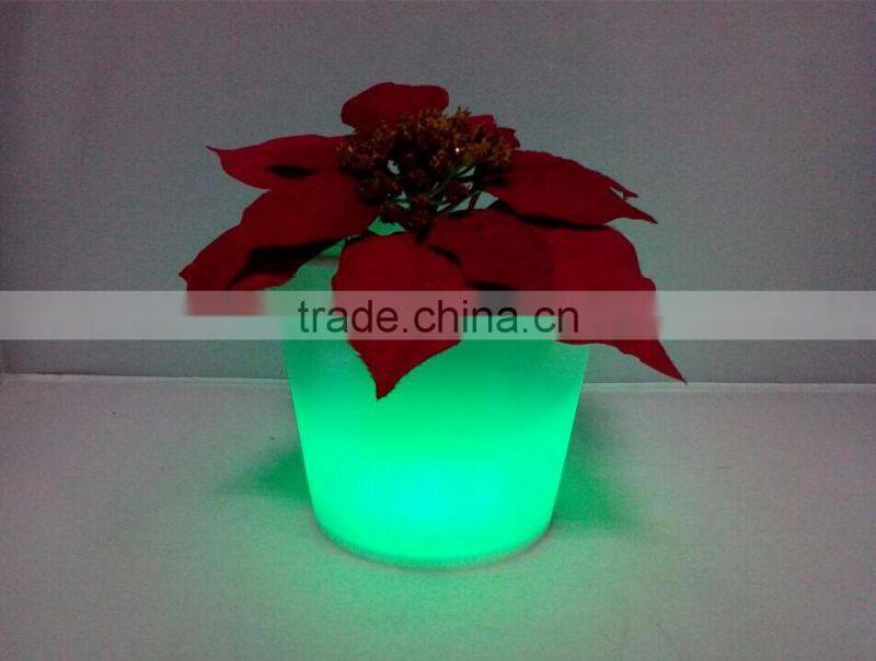 RBG color changing plastic PE LED flower pot home/garden decorations