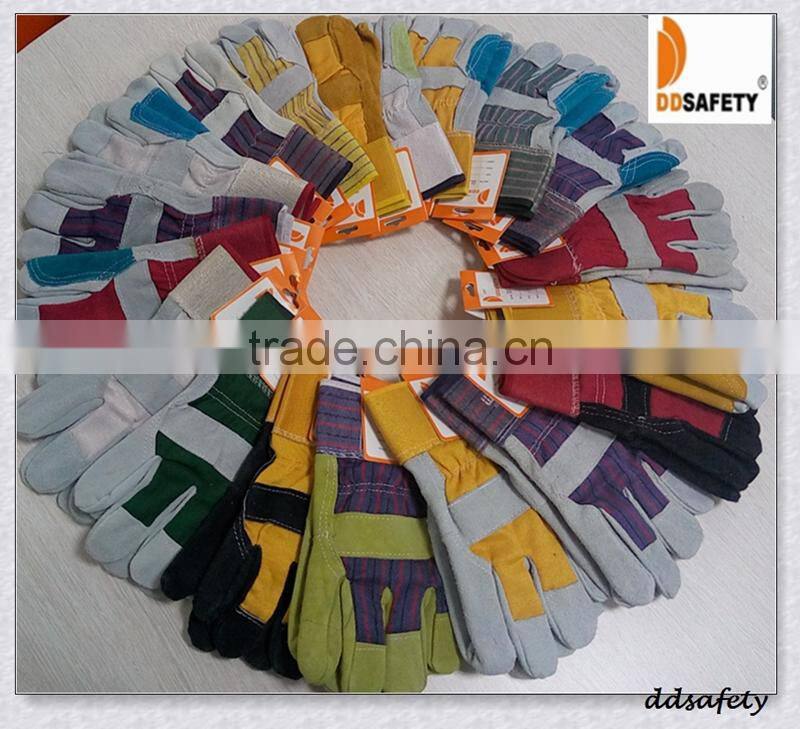 DDSAFETY Hot Sale Manufacture Leather Safety Gloves