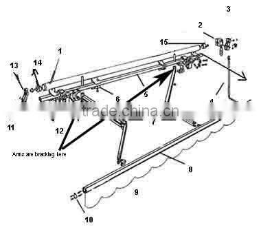 Diy half cassette free standing canopy awnings tarpaulin (manual)