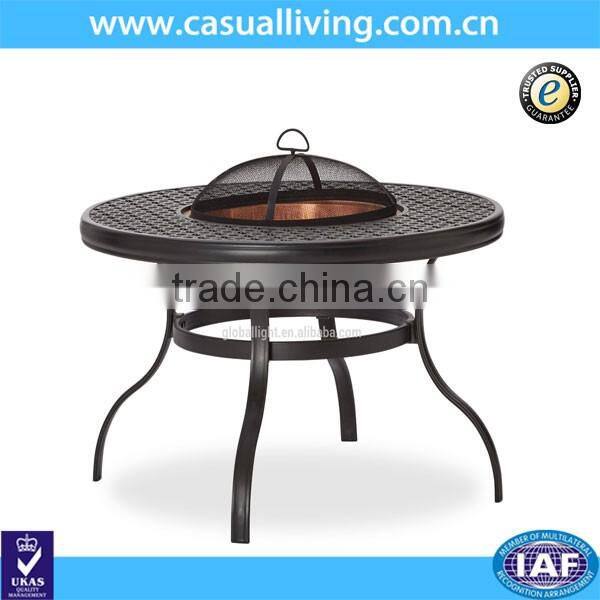 Cast-Aluminum Fire Pit with Table