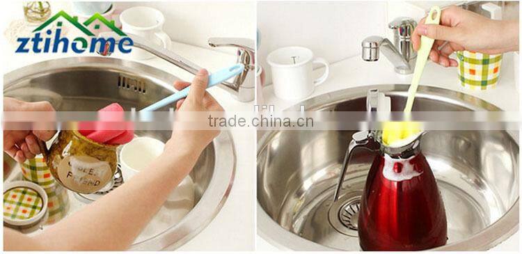 long handle cleaning sponge brush for kitchen use