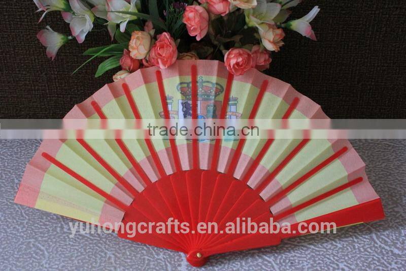Assorted colors Spanish hand fabric fan