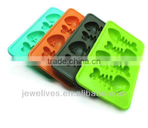 Food grade cool fish bone shape Silicone Ice tray