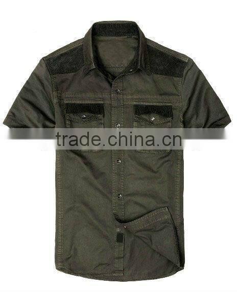 Men's spring & summer 100% cotton breathable short-sleeved tactical shirts