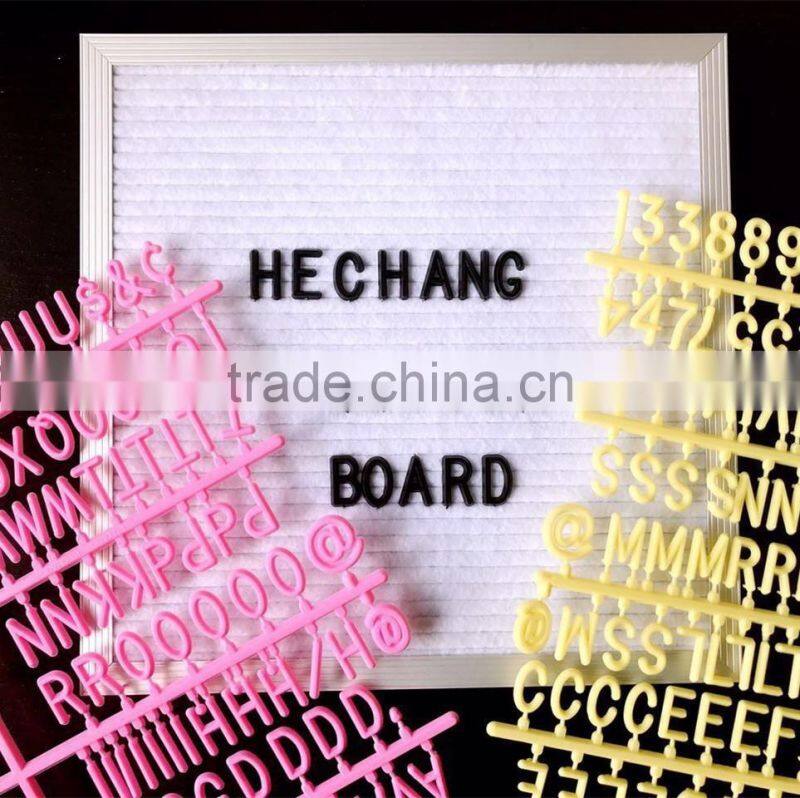 Custom colorful plastic letters for felt letterboard