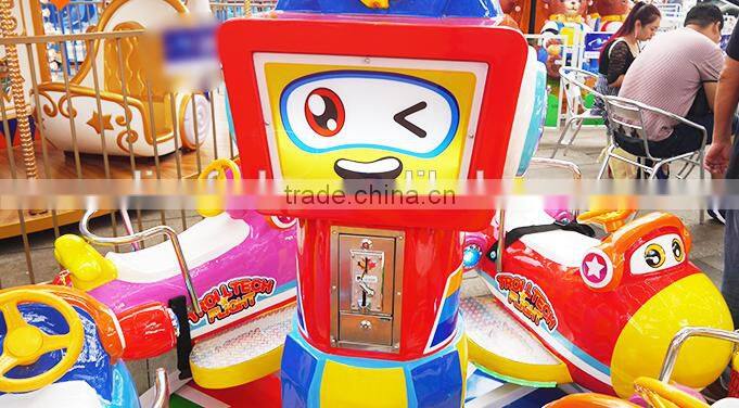 2017 So cute of amusement park rotate airplane game machine carousel coin operated kiddie rides for hot sale