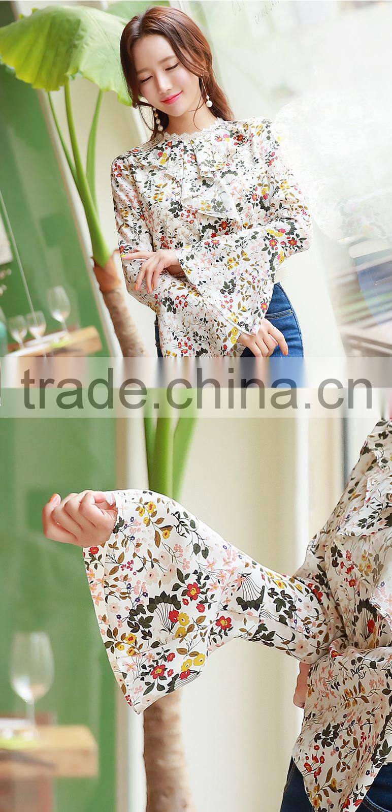 2017 summer print tunic tops long sleeve womens shirts
