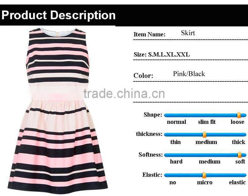 OEM lovely dress fashion style western party wear sleeveless striped girls' dresses skirts
