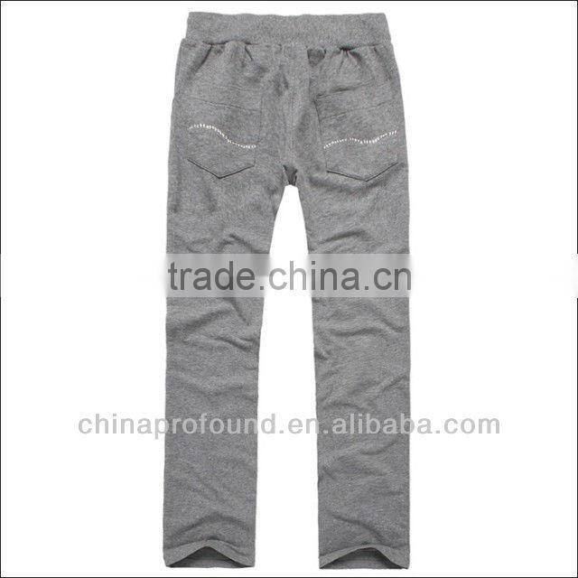 Classic lady's casual sweat pants / trousers with Rhinestone