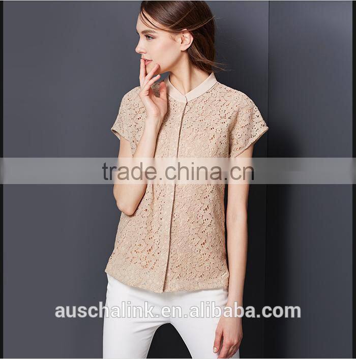2016 best selling high quality ladies lady lace tops latest design