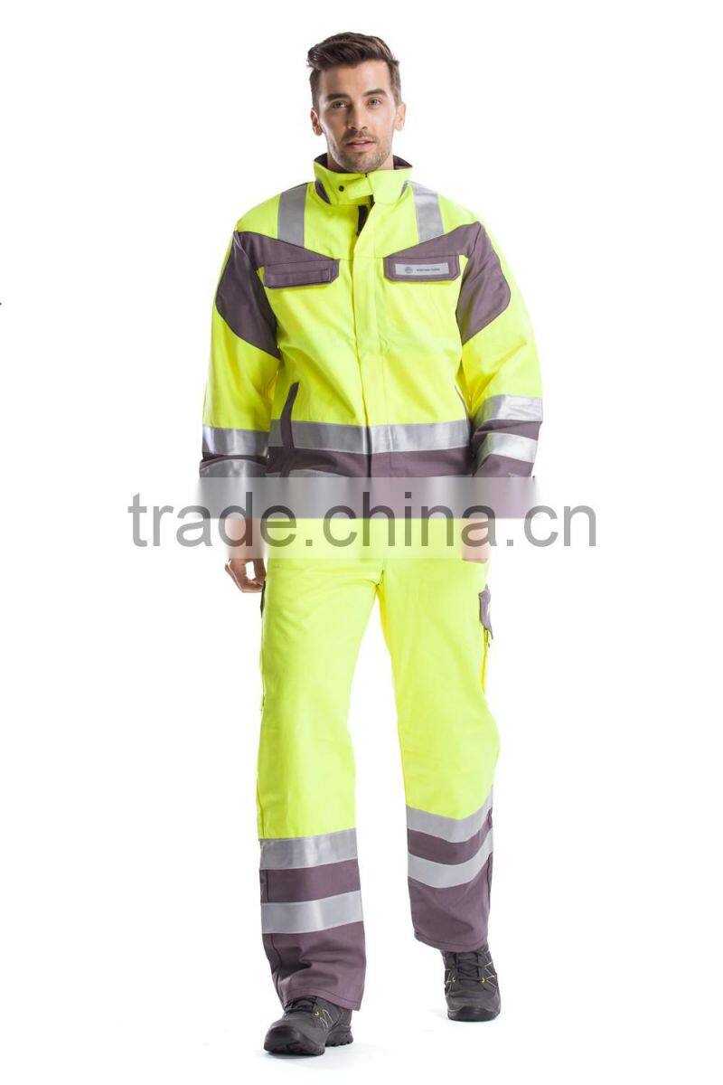 2016 customers design 3M Flame retardant high quality mebs reflective jacket