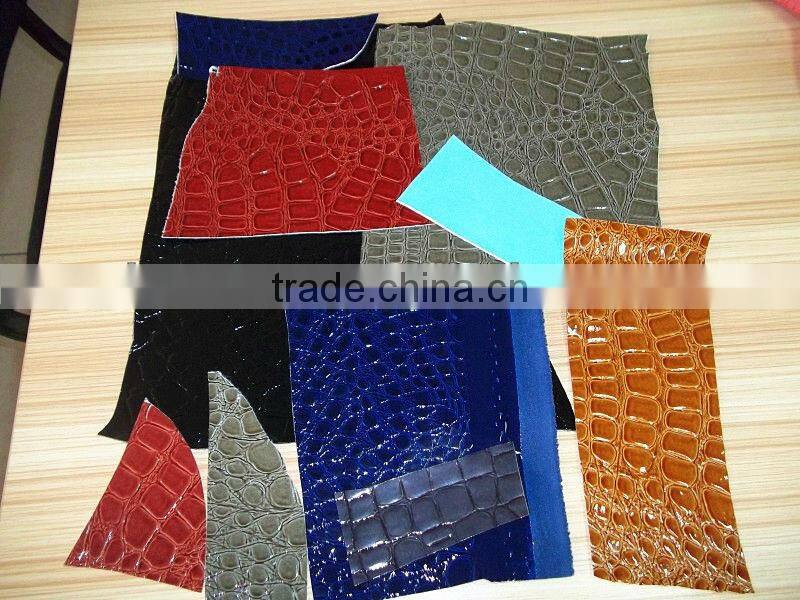 PU leather, pu artiticial leather stocklots B grade for shoes and bag making