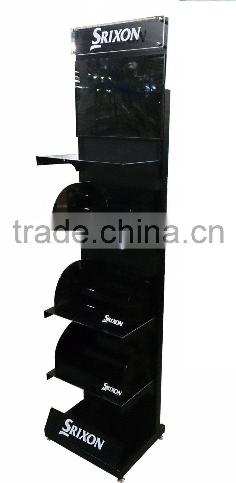 unique black acrylice and steel golf ball box display stand