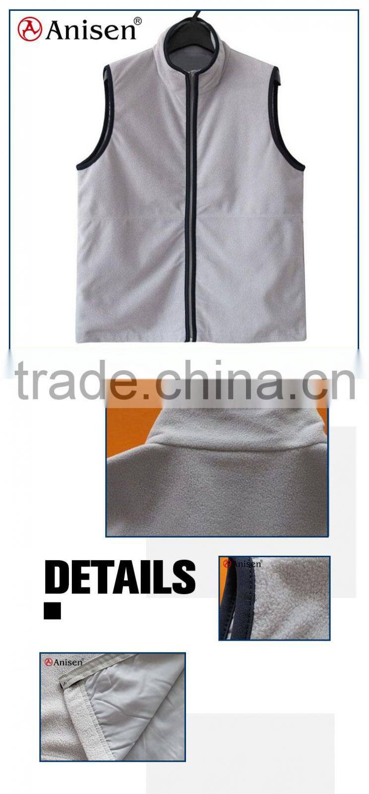 plus size clothing custom gym zip-up polar fleece men vest