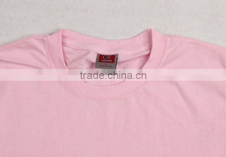 180g 100% cotton tubular t-shirt, high quality solid color t-shirt custom logo printing
