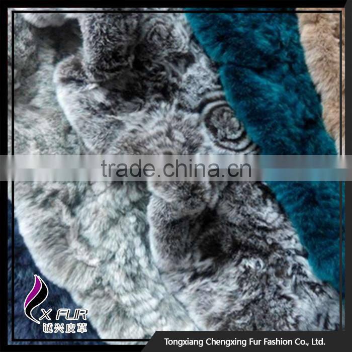 CX-B-128A Alibaba China Supplier Knitted Rabbit Fur Women's Shawl/ Poncho