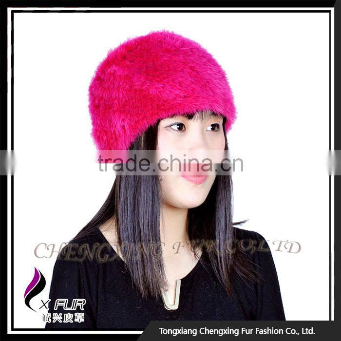 CX-E-29D Knitted Mink Fur Scarf And Snood Girls Fashion Hairband