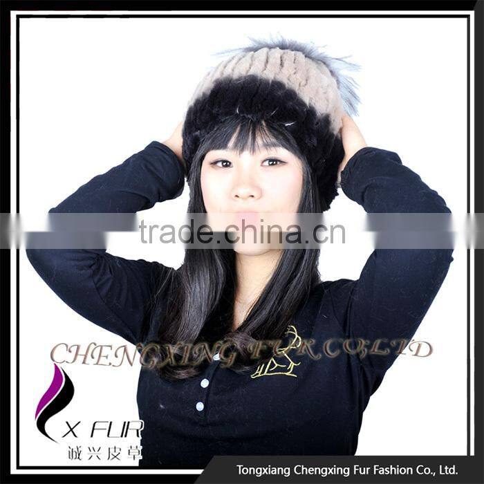 CX-C-121F OEM/ODM New Design Rex Rabbit Fur Headwear Furry Winter Hat