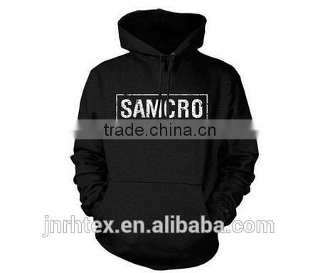 100% cotton men printing crewneck hooded sweatshirt