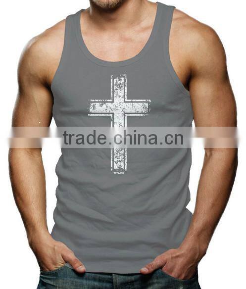Alibaba china printing cotton custom gym wholesale mens singlet