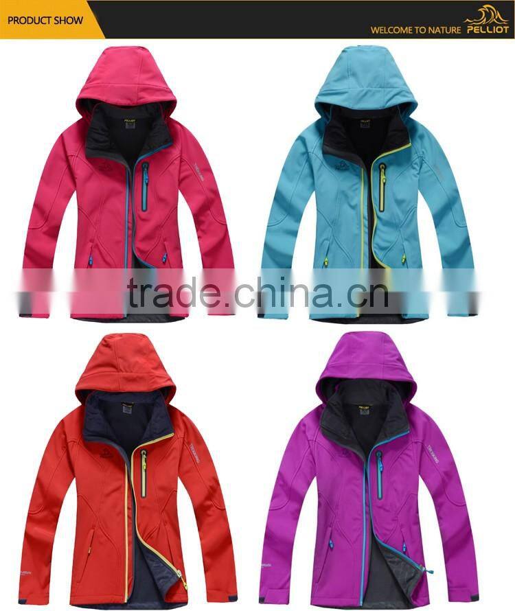 Customized Design High Quality Waterproof Woman Softshell Jackets