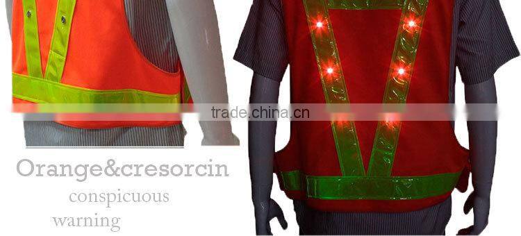 Nice material LED shirt vest high visibility safe for night cleaning