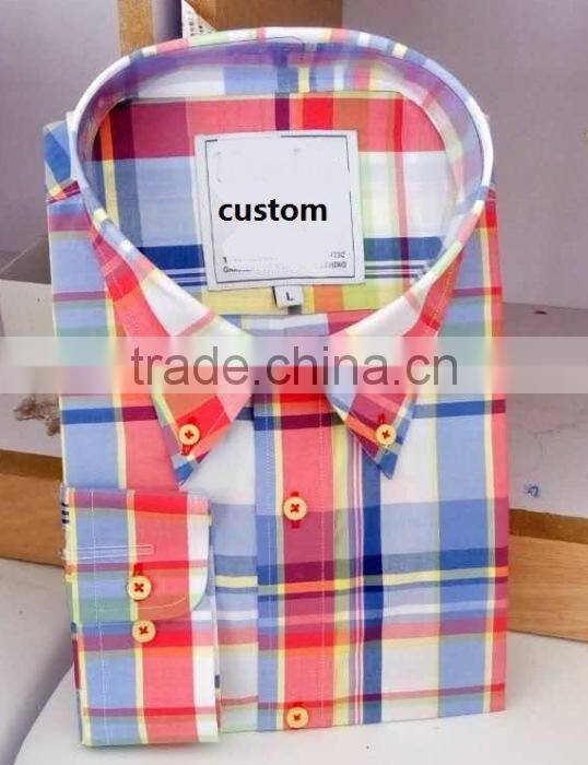latest fashion designer button down shirt gingham plaid shirt