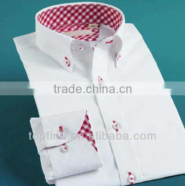 Fashion matched white color long sleeve dress cotton shirts for suit