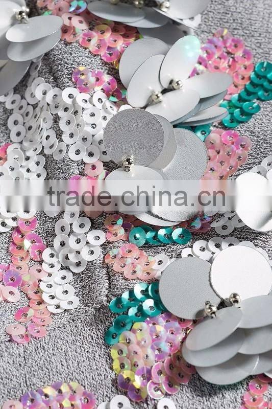 2017 Custom Girls' Knit With Beads Design Sweater Top