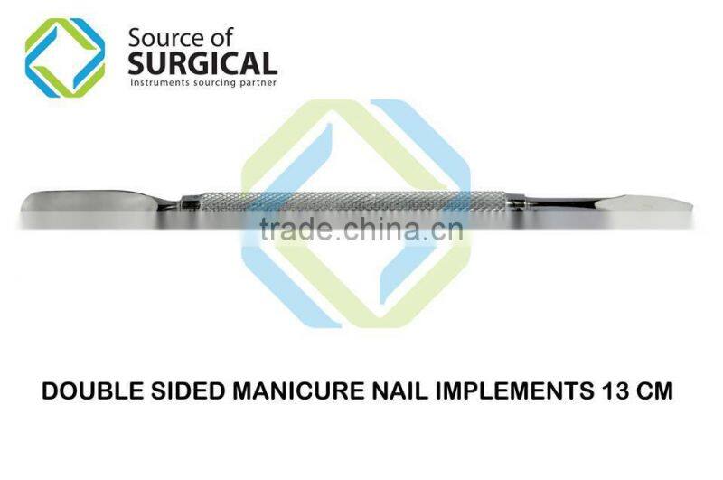 Stainless Steel cuticle nail pusher with plastic handle