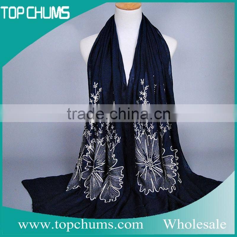 Wholesale embroidery floral women scarf pashmina