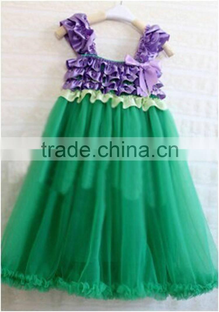 High quality wholesale Upscale girls princess dress,ruffle cute dress,veil baby girls highest dress MC6030201