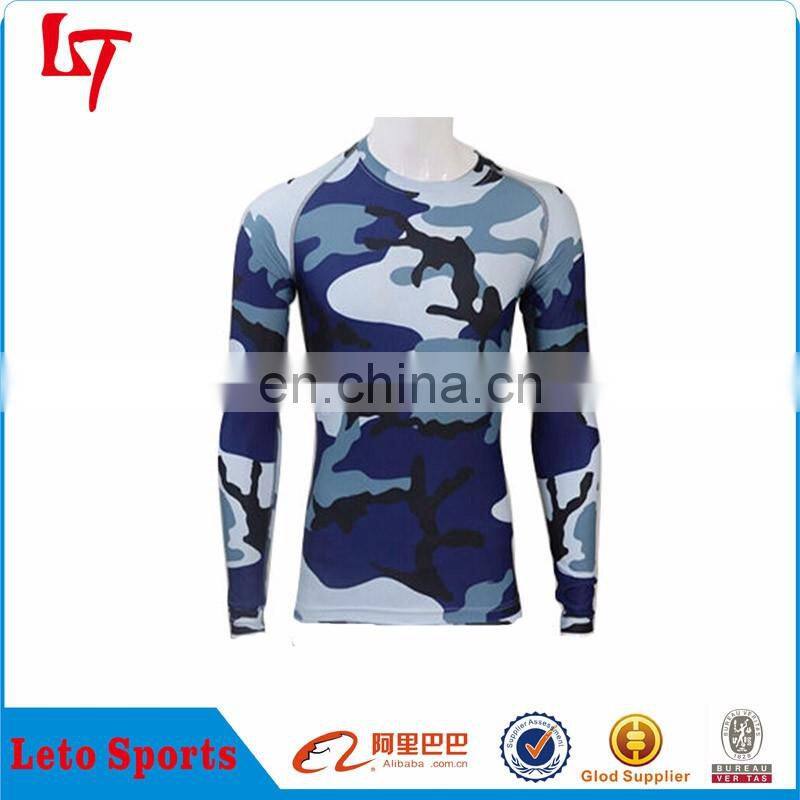 Men's Sublimation Long Sleeve Camol t- Shirts Athletic Training Fitness Sports Jersey