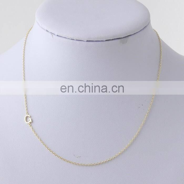 Personalized Sideways cute with baby's Initial Necklace - Silver