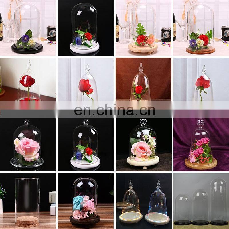 Factory Direct Supply Preserved Rose Flowers in Glass with Led