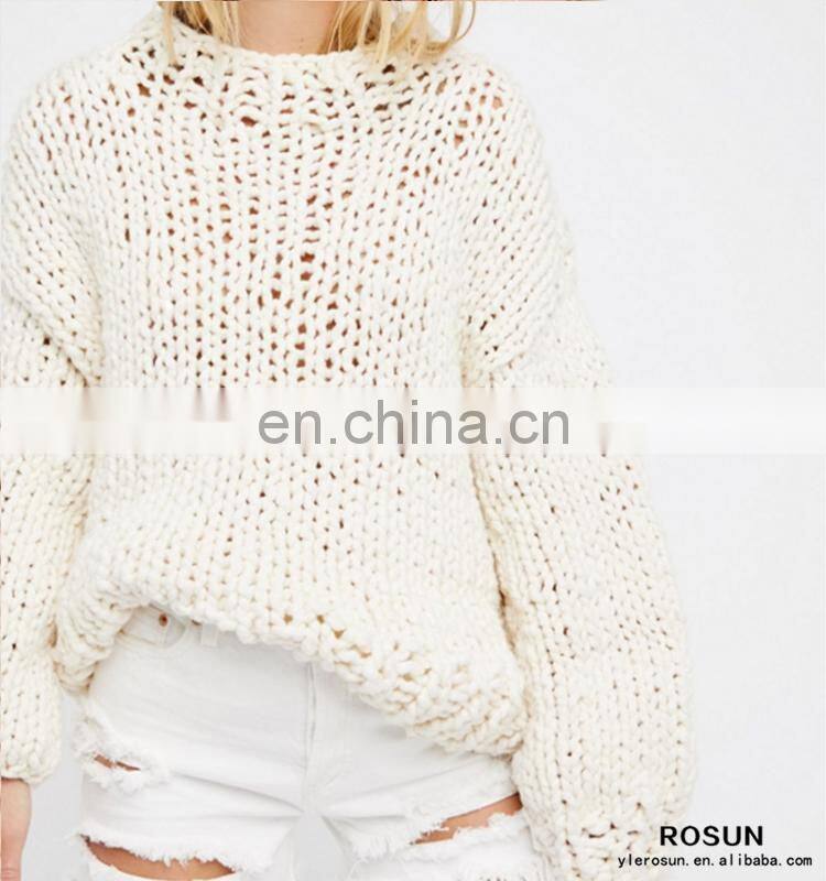 Oversized sweater Tunics for women of long sleeve apricot knit ladies tops with latest chunky handmade design as crochet